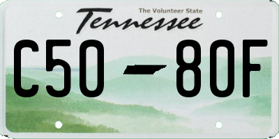 TN license plate C5080F