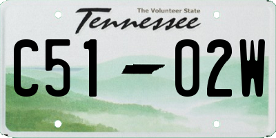 TN license plate C5102W