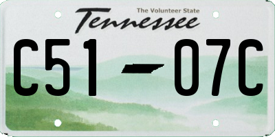 TN license plate C5107C