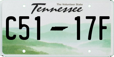 TN license plate C5117F