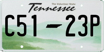 TN license plate C5123P