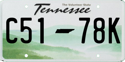 TN license plate C5178K