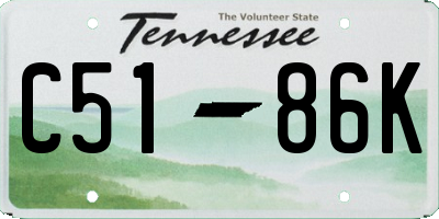 TN license plate C5186K