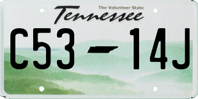 TN license plate C5314J