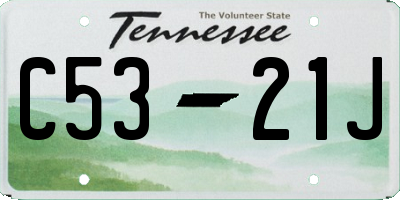 TN license plate C5321J