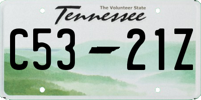 TN license plate C5321Z