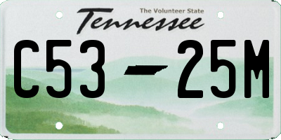 TN license plate C5325M