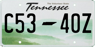 TN license plate C5340Z