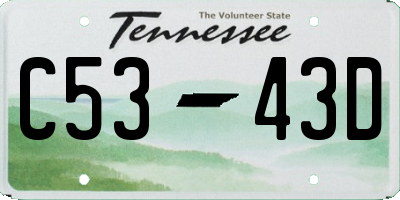 TN license plate C5343D