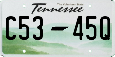 TN license plate C5345Q