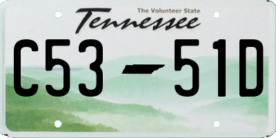 TN license plate C5351D