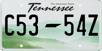 TN license plate C5354Z