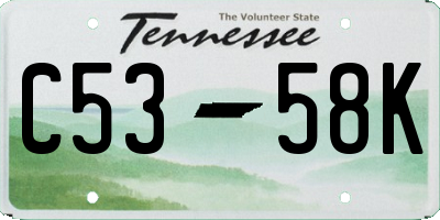 TN license plate C5358K
