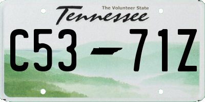 TN license plate C5371Z