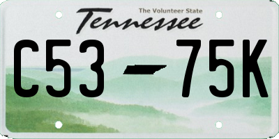 TN license plate C5375K