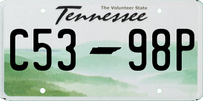 TN license plate C5398P