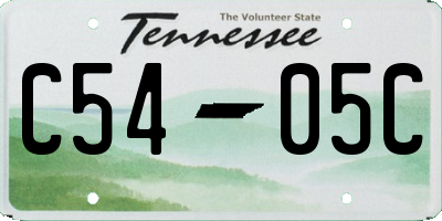 TN license plate C5405C