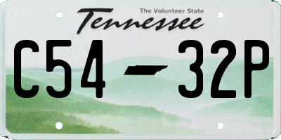 TN license plate C5432P