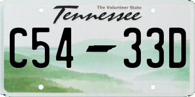 TN license plate C5433D