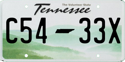 TN license plate C5433X