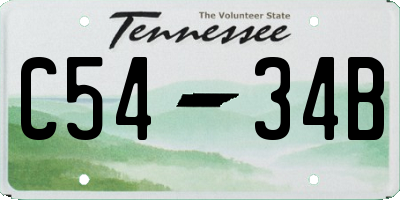 TN license plate C5434B