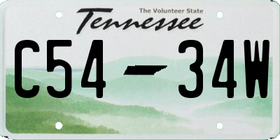 TN license plate C5434W