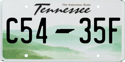 TN license plate C5435F