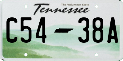 TN license plate C5438A