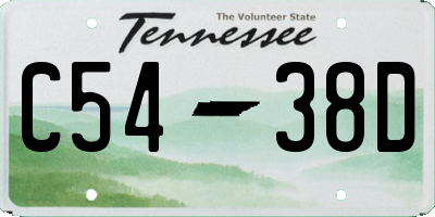 TN license plate C5438D