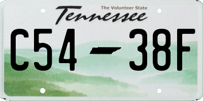 TN license plate C5438F