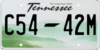 TN license plate C5442M