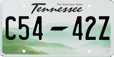 TN license plate C5442Z