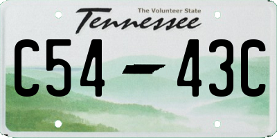 TN license plate C5443C