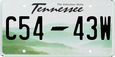 TN license plate C5443W