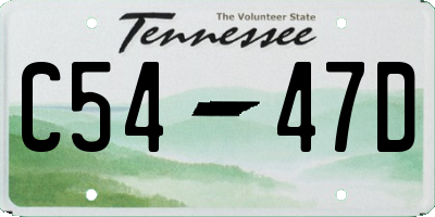 TN license plate C5447D