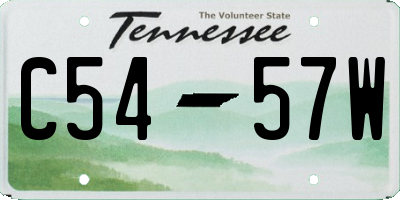 TN license plate C5457W