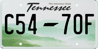 TN license plate C5470F