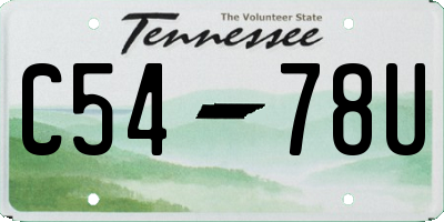 TN license plate C5478U