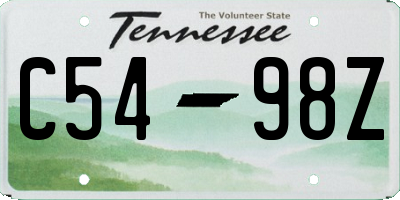 TN license plate C5498Z