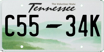 TN license plate C5534K