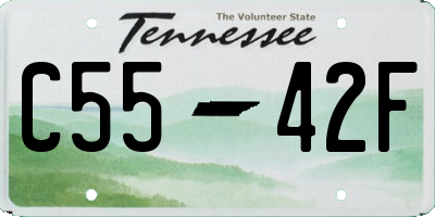 TN license plate C5542F