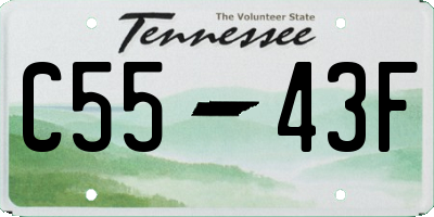 TN license plate C5543F