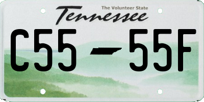 TN license plate C5555F