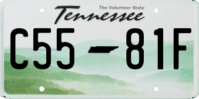 TN license plate C5581F