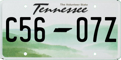 TN license plate C5607Z