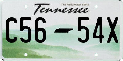 TN license plate C5654X