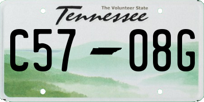 TN license plate C5708G