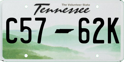 TN license plate C5762K