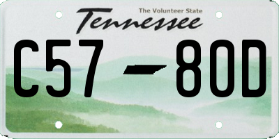 TN license plate C5780D