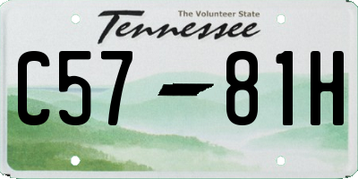 TN license plate C5781H